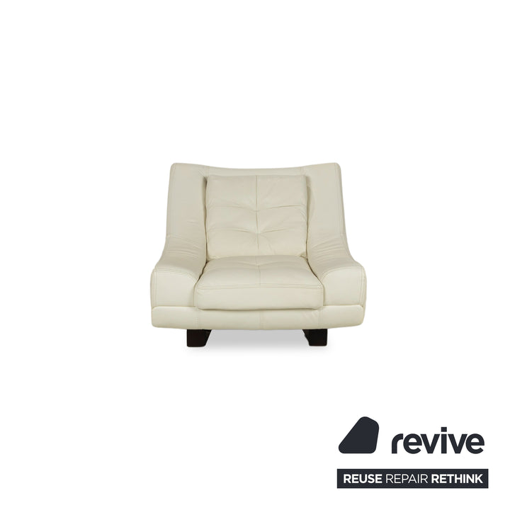 Fauteuil en cuir Nieri chaise longue crème