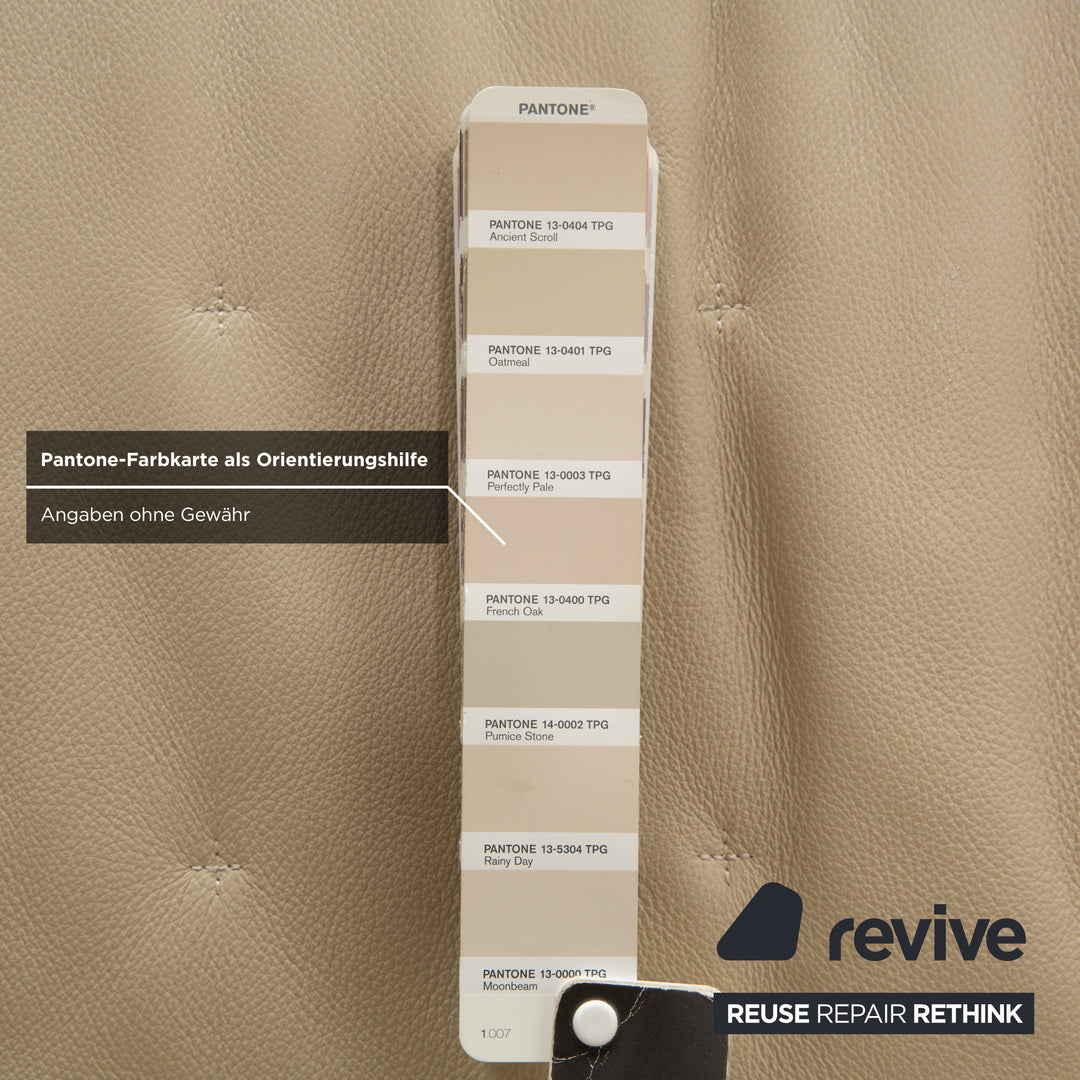 Roche Bobois Satelite Leather Three Seater Cream Beige Electric Function Sofa Couch