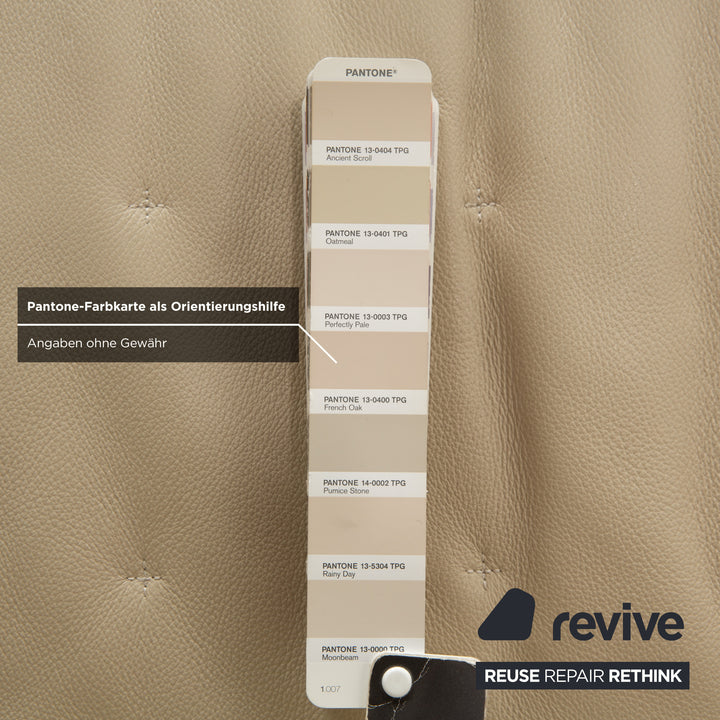 Roche Bobois Satelite Leather Three Seater Cream Beige Electric Function Sofa Couch