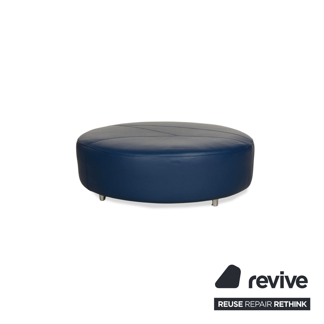 Roche Bobois TANGRAM Leder Hocker Blau