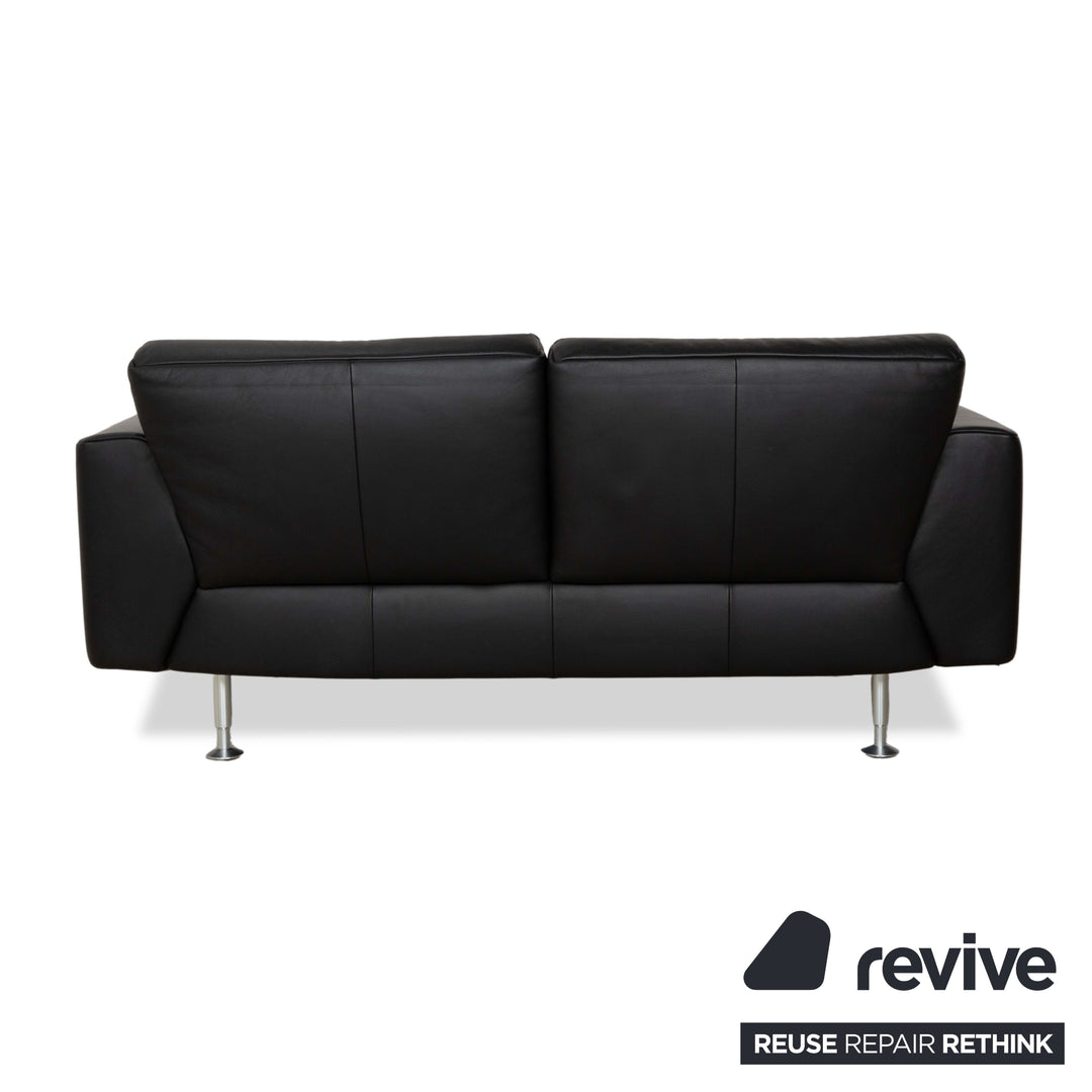 Canapé deux places en cuir noir Rolf Benz 250