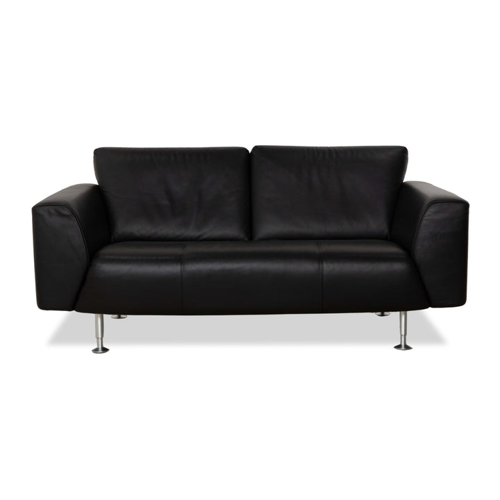 Canapé deux places en cuir noir Rolf Benz 250