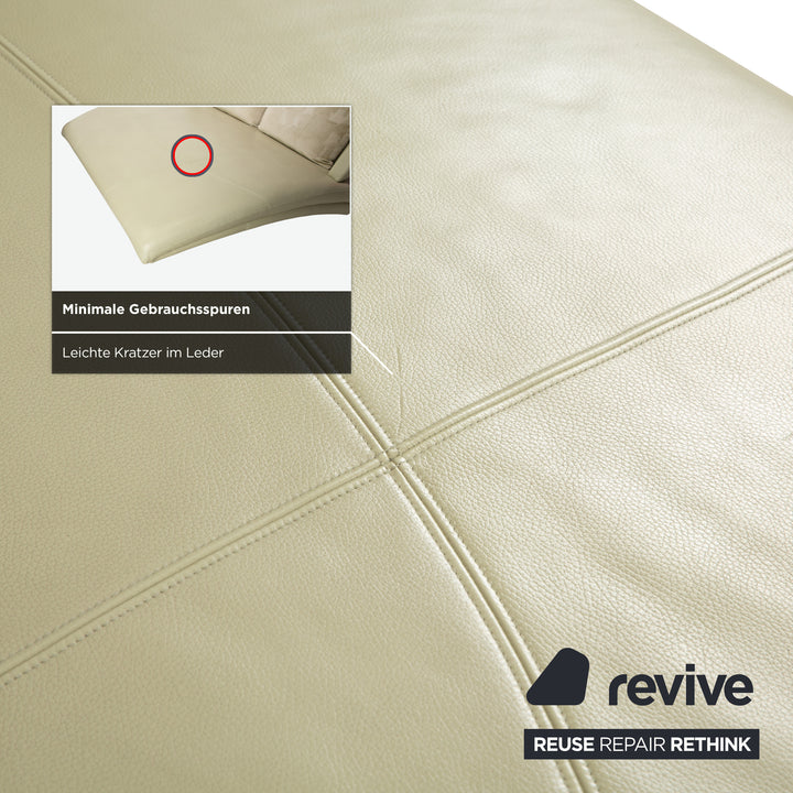 Canapé-lit Rolf Benz 2800 en cuir beige pistache