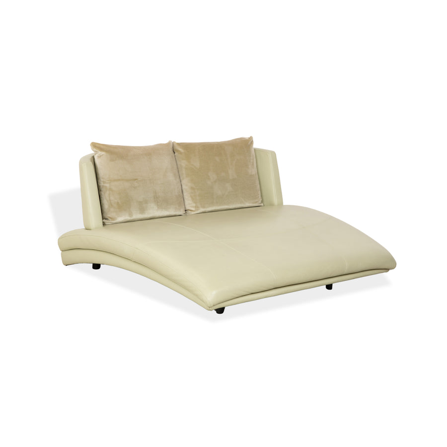 Rolf Benz 2800 Leather Chaise Lounge Pistachio Beige Sofa Couch Daybed