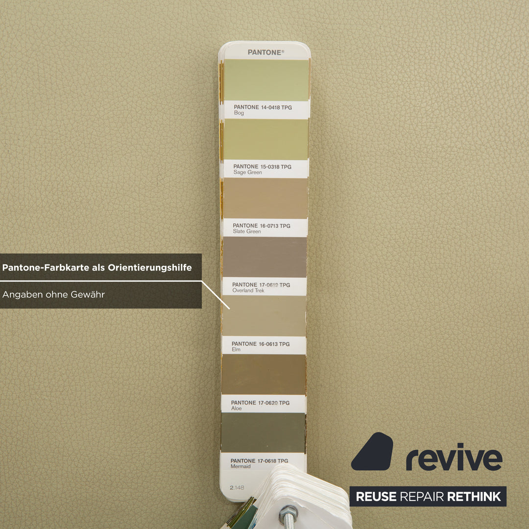 Canapé-lit Rolf Benz 2800 en cuir beige pistache