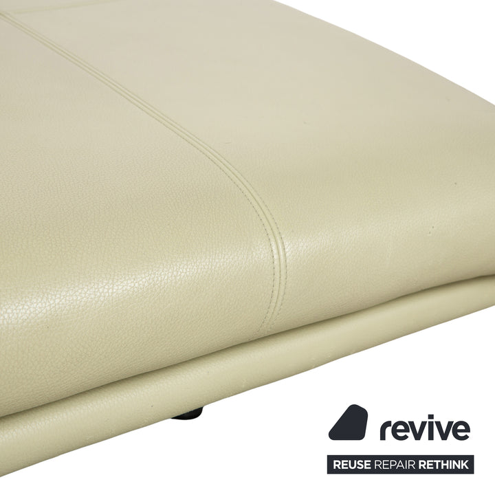 Canapé-lit Rolf Benz 2800 en cuir beige pistache