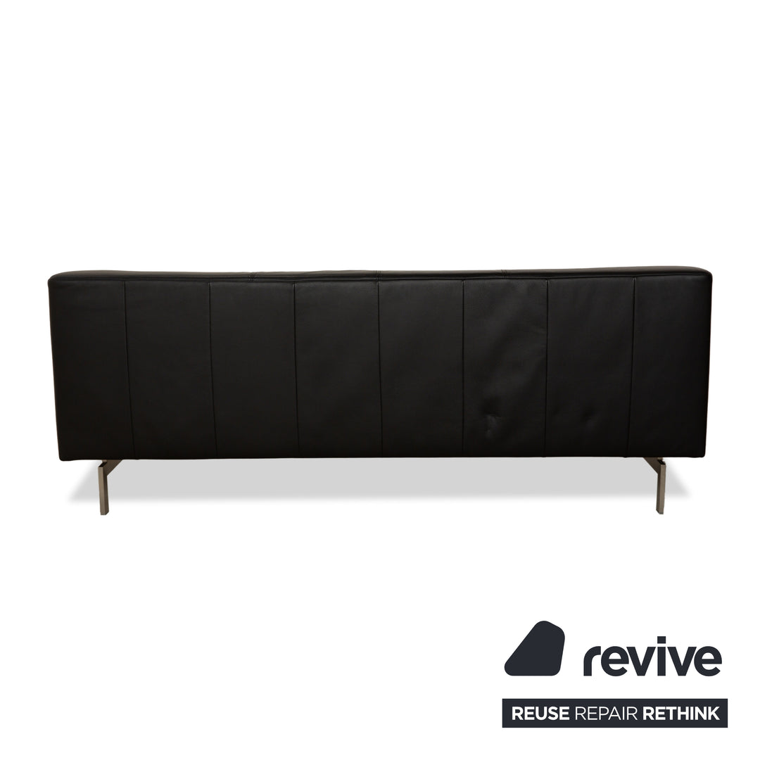 Rolf Benz 318 Linea leather three-seater black sofa couch