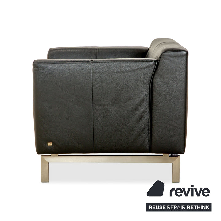 Rolf Benz 318 Linea Leather Armchair Black