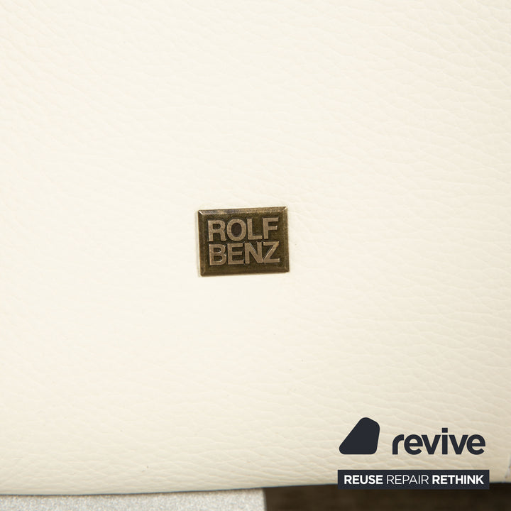 Rolf Benz 322 Leder Dreisitzer Weiß Creme Sofa Couch