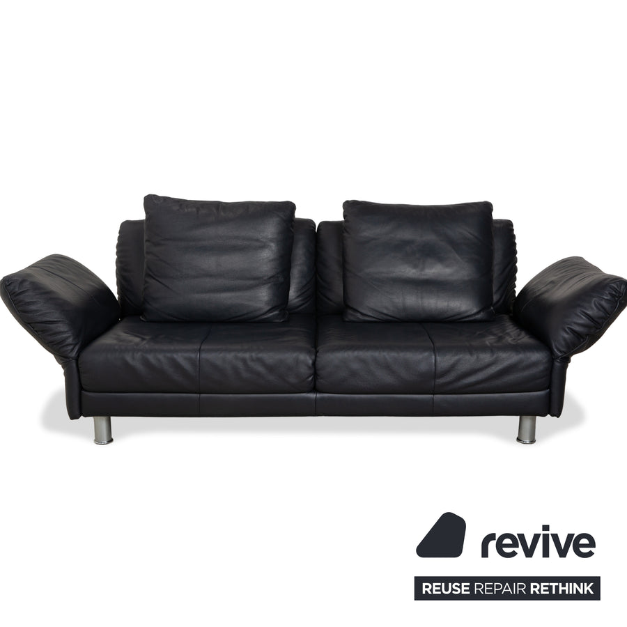 Rolf Benz 510 Leder Dreisitzer Dunkelblau manuelle Funktion Sofa Couch