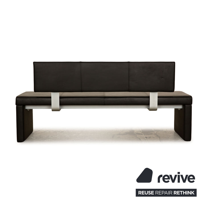 Rolf Benz 620 Leder Sitzbank Schwarz