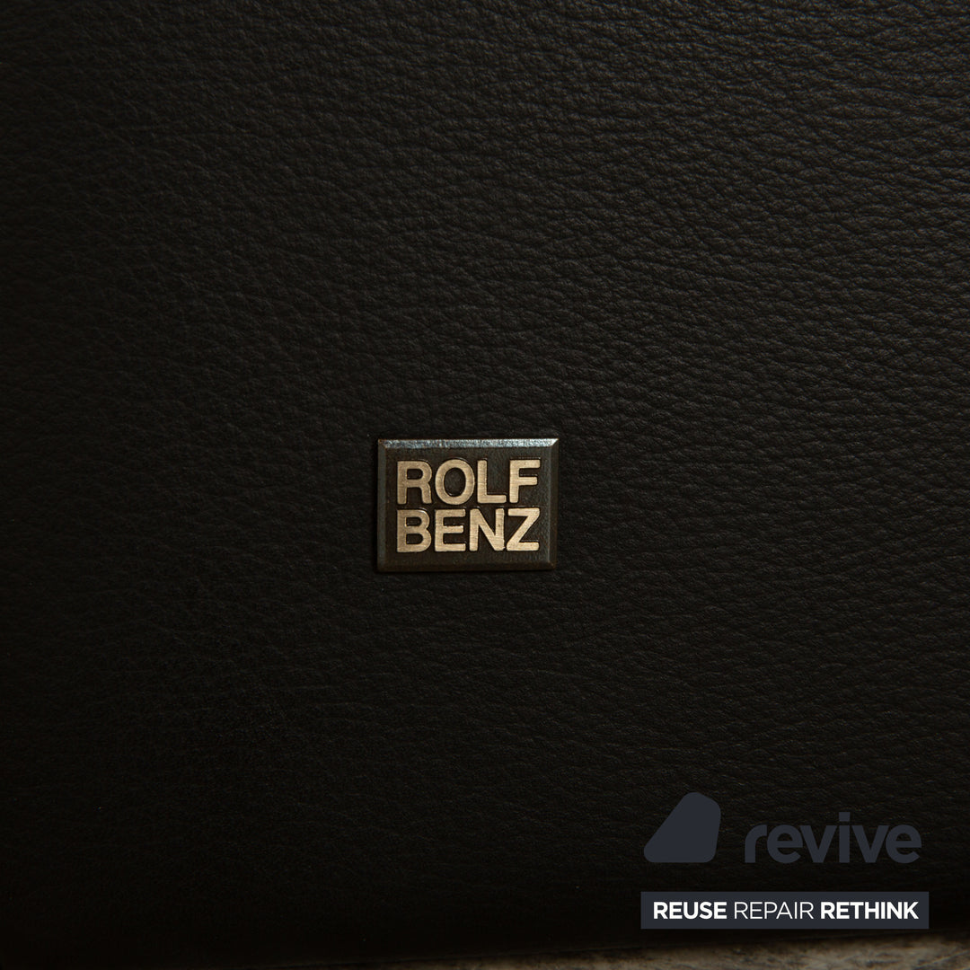 Rolf Benz 620 Leder Sitzbank Schwarz