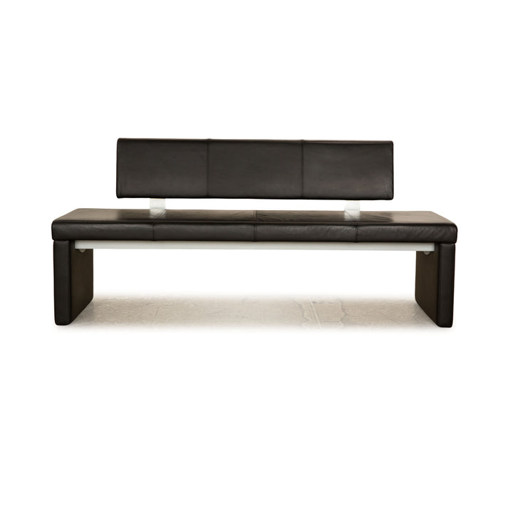Rolf Benz 620 Leder Sitzbank Schwarz