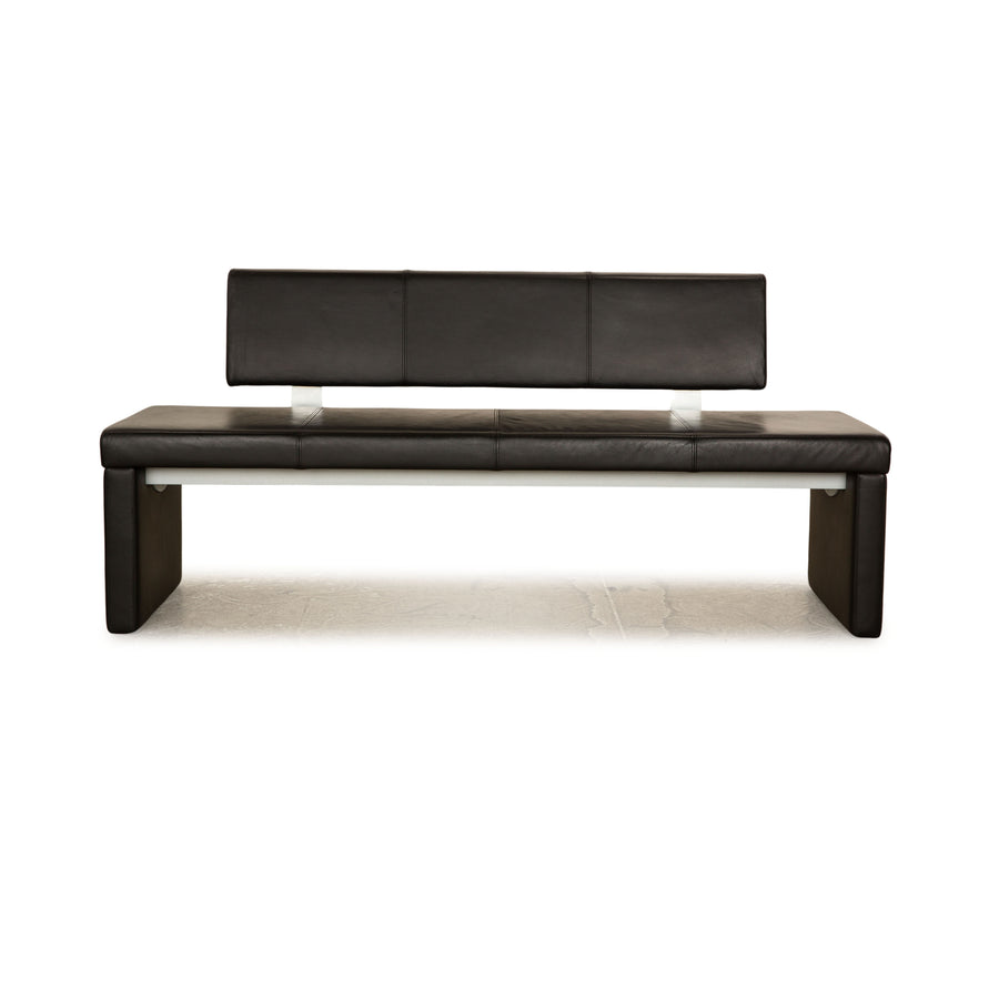 Rolf Benz 620 Leder Sitzbank Schwarz