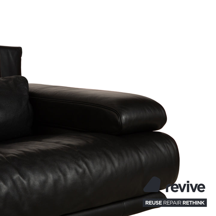 Rolf Benz 6500 Leder Dreisitzer Schwarz Sofa Couch manuelle Funktion