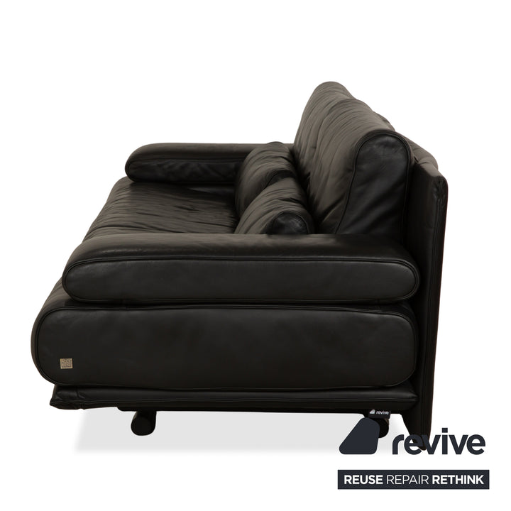 Rolf Benz 6500 Leder Dreisitzer Schwarz Sofa Couch manuelle Funktion