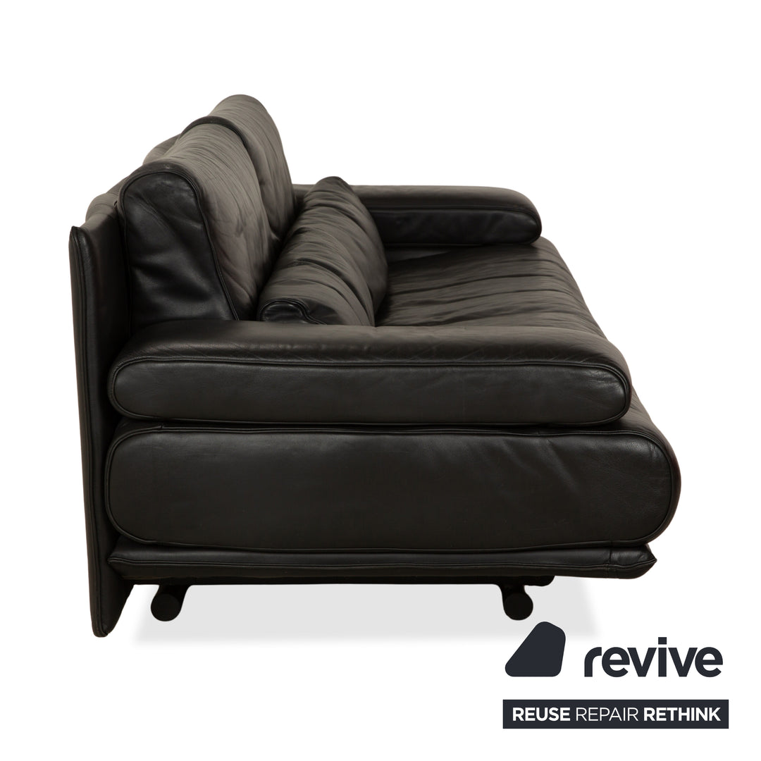 Rolf Benz 6500 Leder Dreisitzer Schwarz Sofa Couch manuelle Funktion
