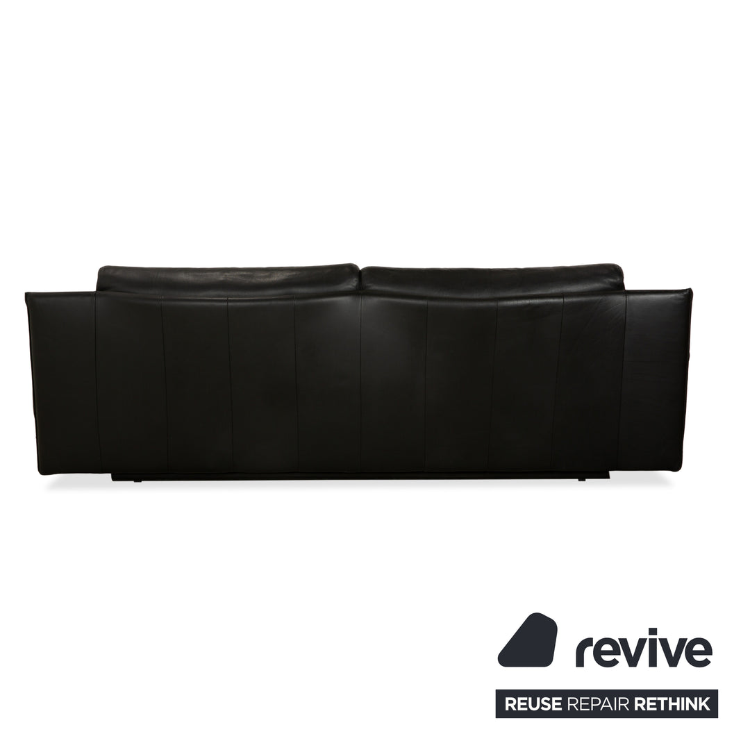Rolf Benz 6500 Leder Dreisitzer Schwarz Sofa Couch manuelle Funktion