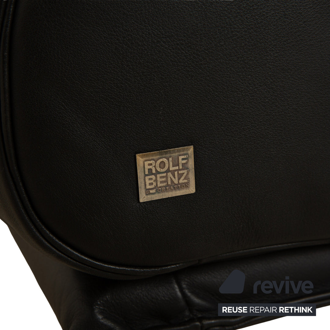 Rolf Benz 6500 Leder Dreisitzer Schwarz Sofa Couch manuelle Funktion