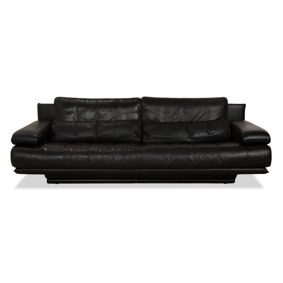 Rolf Benz 6500 Leder Dreisitzer Schwarz Sofa Couch manuelle Funktion
