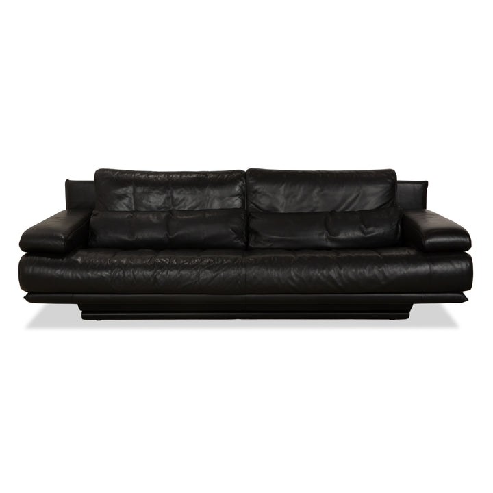 Rolf Benz 6500 Leder Dreisitzer Schwarz Sofa Couch manuelle Funktion
