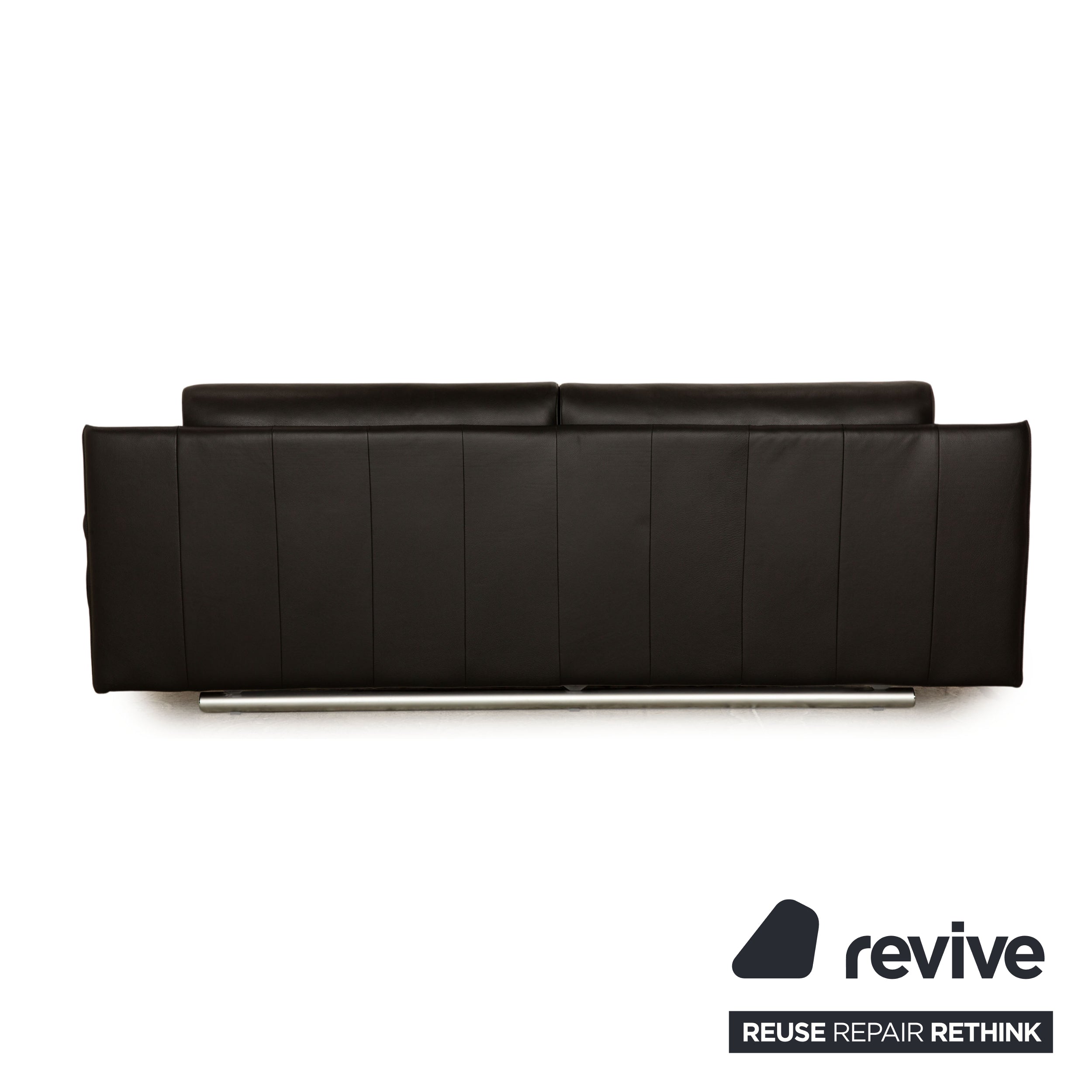 Rolf Benz 6500 Leder Sofa Garnitur Schwarz  Dreisitzer Sofa Couch manuelle Funktion