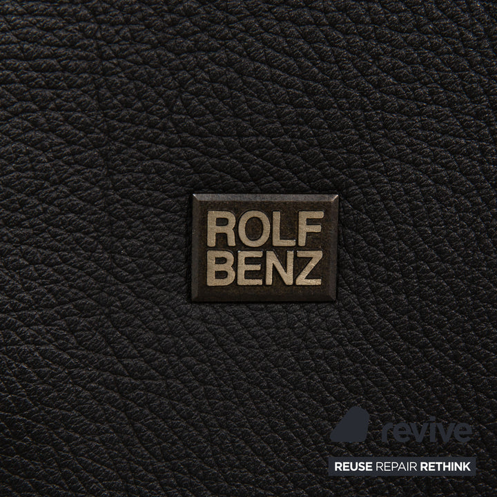 Rolf Benz 6500 Canapé en cuir noir Fonction canapé trois places