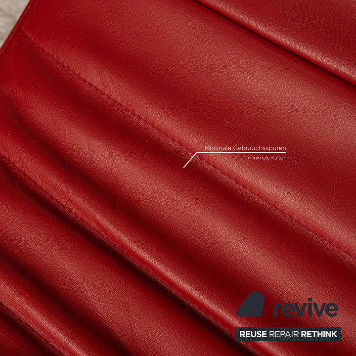 Rolf Benz 680 Chaise longue en cuir Rouge Fonction