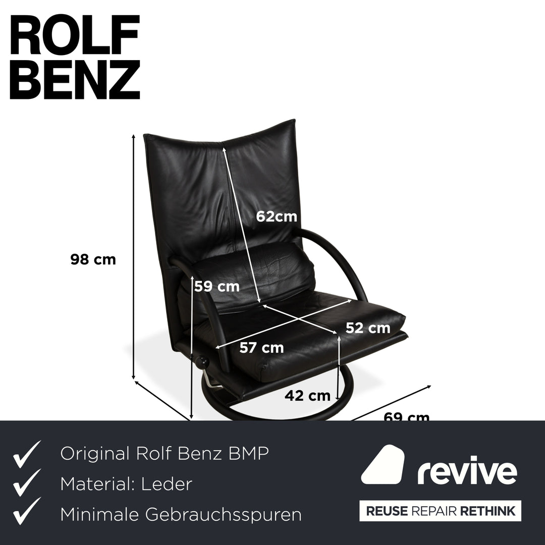 Rolf Benz BMP 418 Leder Sessel Schwarz