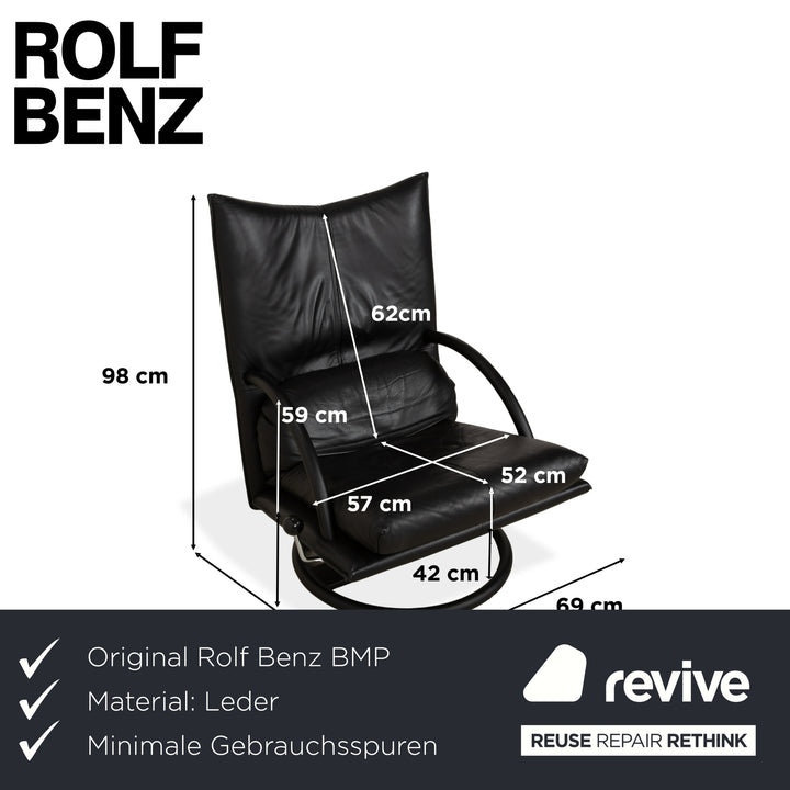 Rolf Benz BMP 418 Leder Sessel Schwarz