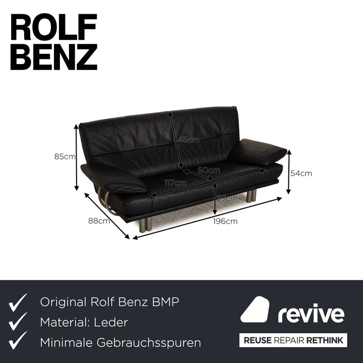 Rolf Benz BMP 418 Canapé deux places en cuir bleu foncé