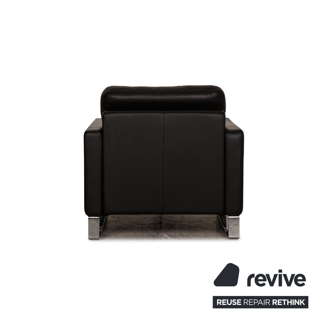 Rolf Benz Ego Fauteuil En Cuir Noir