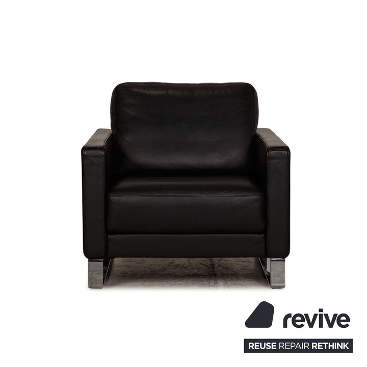 Rolf Benz Ego Fauteuil En Cuir Noir
