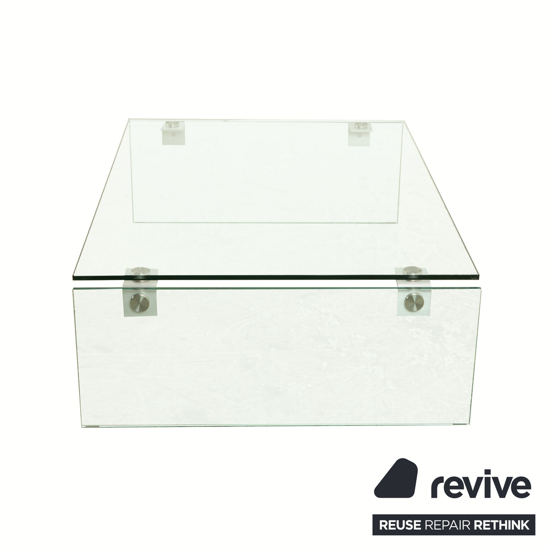 Rolf Benz Glas Couchtisch Silber