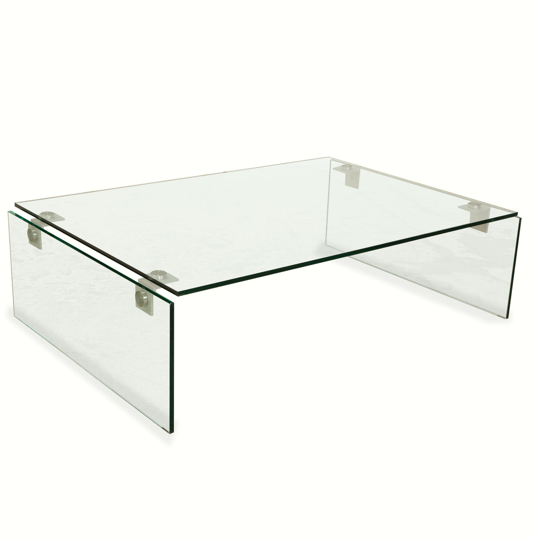 Rolf Benz Glas Couchtisch Silber