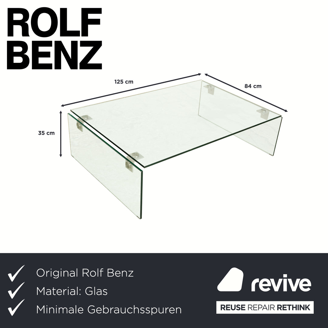 Rolf Benz Glas Couchtisch Silber