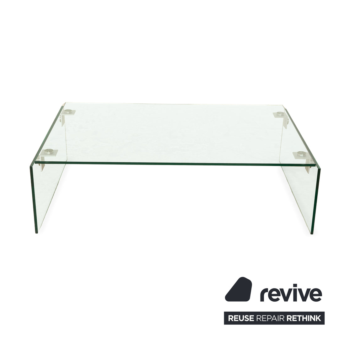 Rolf Benz Glas Couchtisch Silber