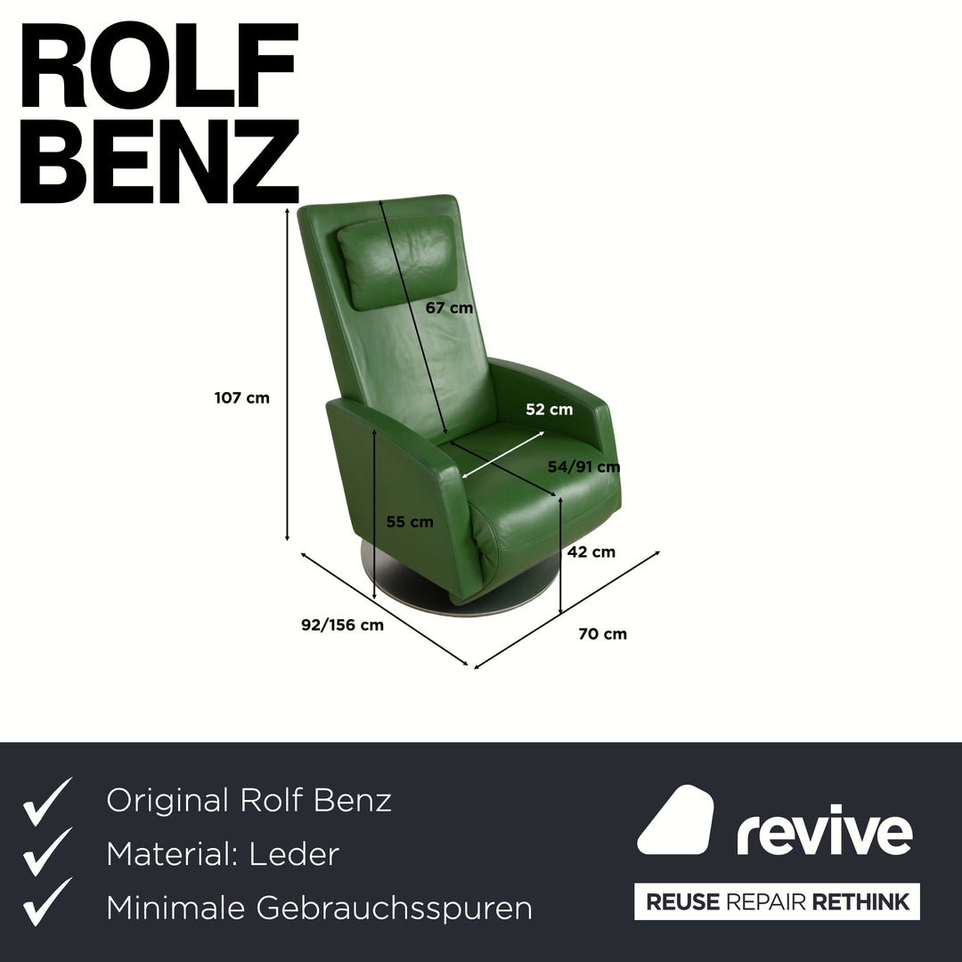 Rolf Benz LSE 5800 Leder Sessel Grün manuelle Funktion