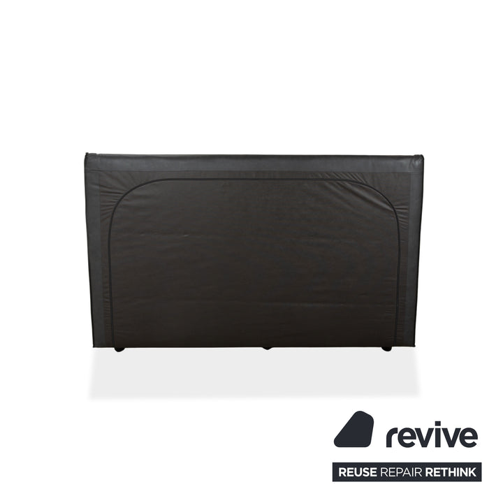 Lit Ruf en similicuir, sommier tapissier, noir/anthracite, 180 x 200 cm, tête de lit réglable en hauteur