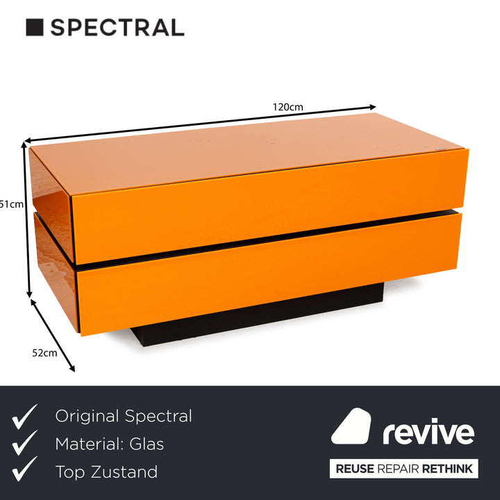 Spectral Brick Glas Holz Sideboard Orange Schwarz Barfach Mediaboard Lowboard
