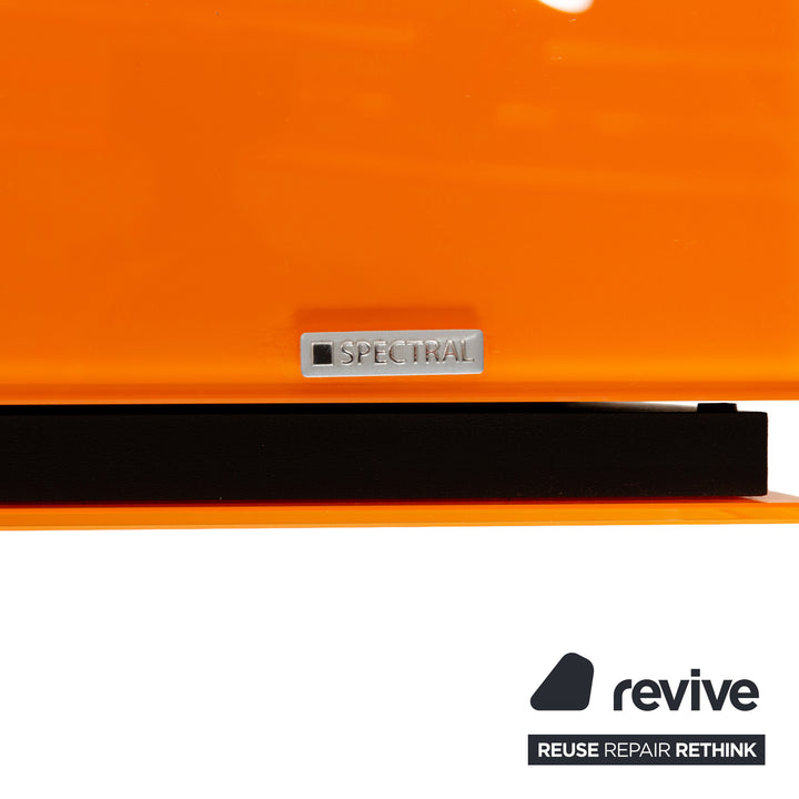 Spectral Brick Glas Holz Sideboard Orange Schwarz Barfach Mediaboard Lowboard