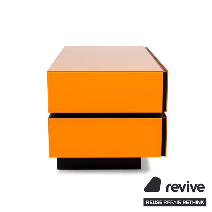 Spectral Brick Glas Holz Sideboard Orange Schwarz Barfach Mediaboard Lowboard