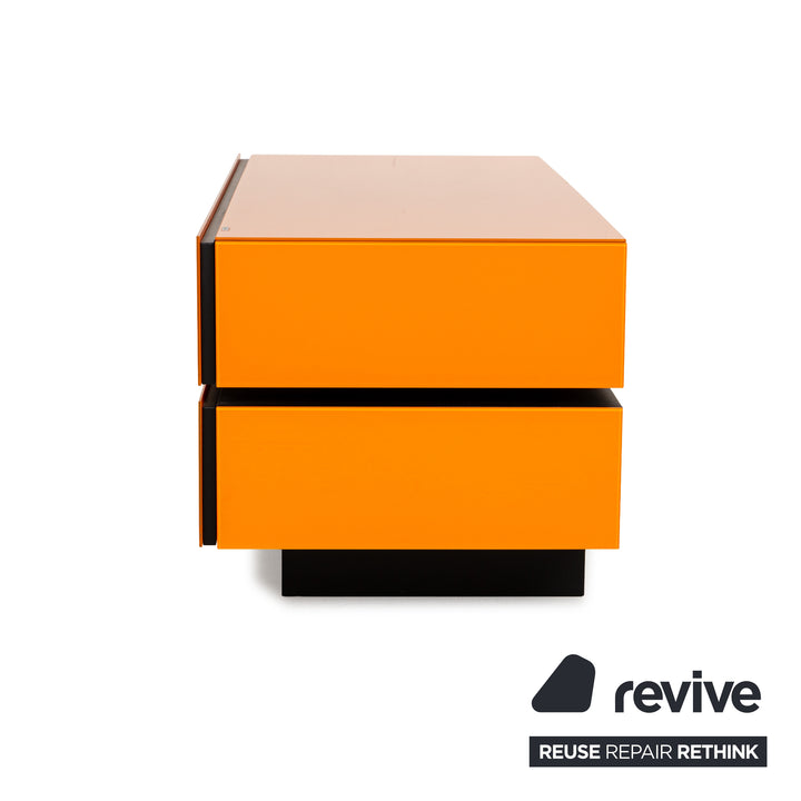 Spectral Brick Glas Holz Sideboard Orange Schwarz Barfach Mediaboard Lowboard