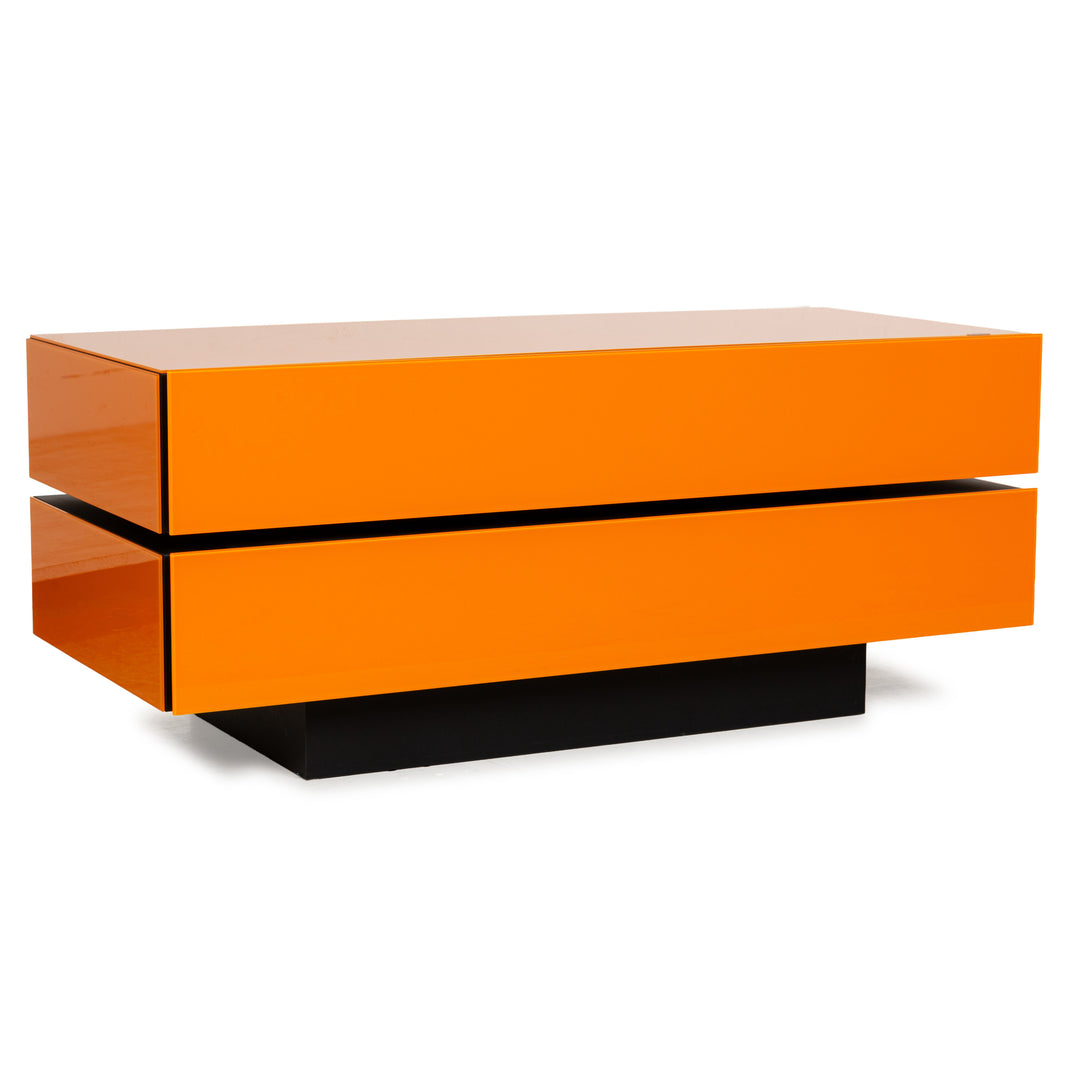 Spectral Brick Glas Holz Sideboard Orange Schwarz Barfach Mediaboard Lowboard
