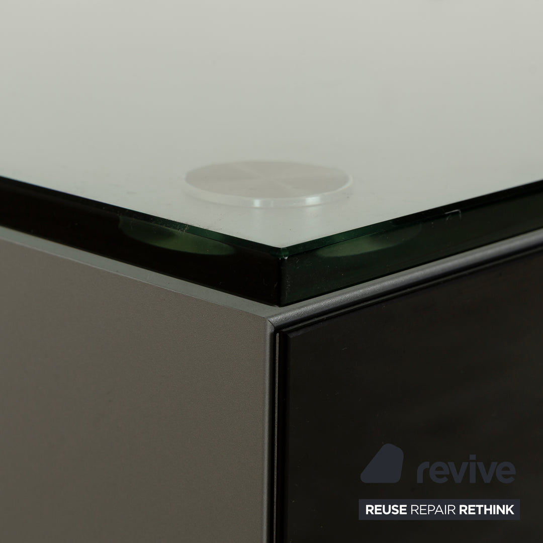 Buffet en verre Spectral avec tiroirs noirs
