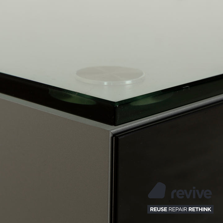 Buffet en verre Spectral avec tiroirs noirs