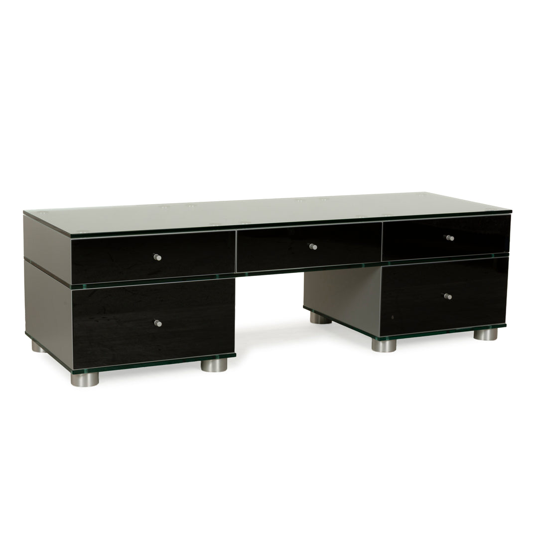 Buffet en verre Spectral avec tiroirs noirs
