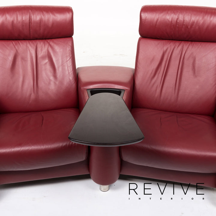 Stressless Arion Leder Sofa Rot Zweisitzer Funktion Couch #13342