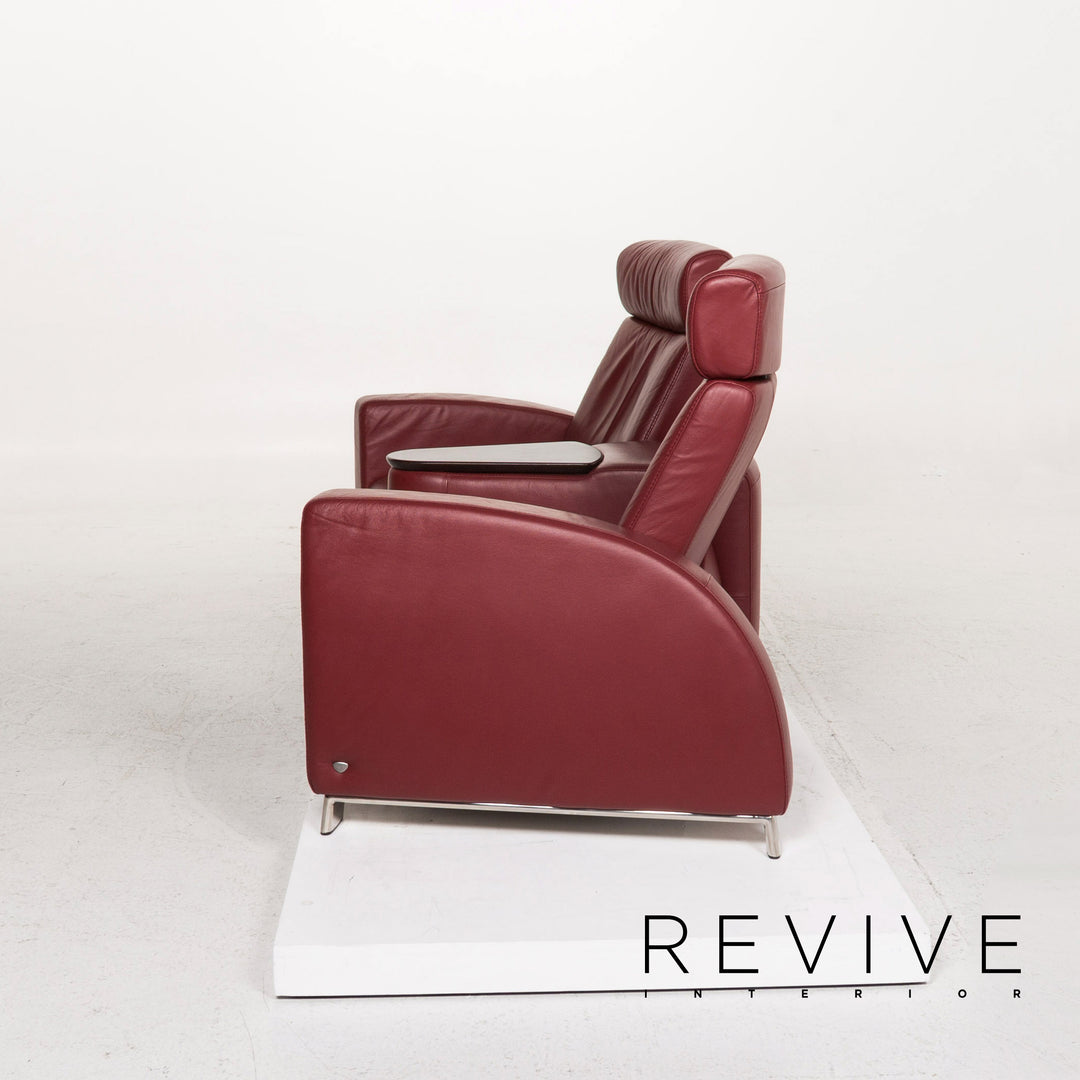 Stressless Arion Leder Sofa Rot Zweisitzer Funktion Couch #13342