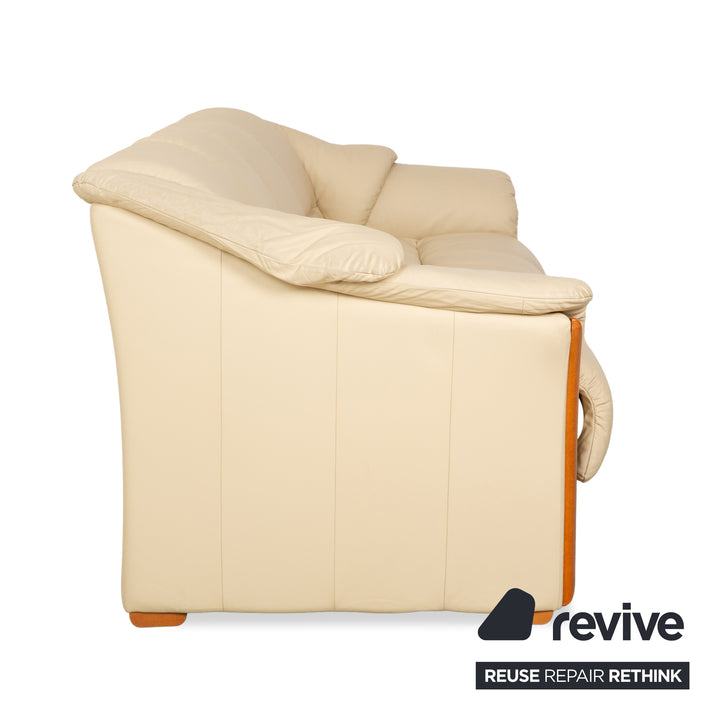 Canapé quatre places en cuir crème Oslo Stressless